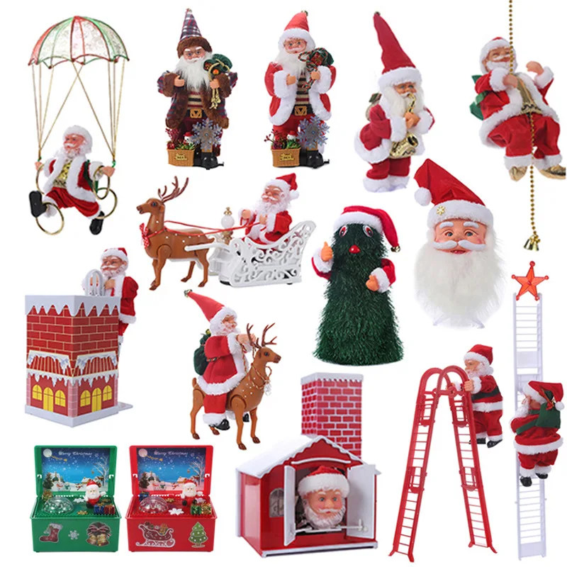 Christmas Toys Santa Climbing On Ladder Electric Kid Toy Gift Christmas Tree Ornaments Party Supplies Christmas Claus Decoration