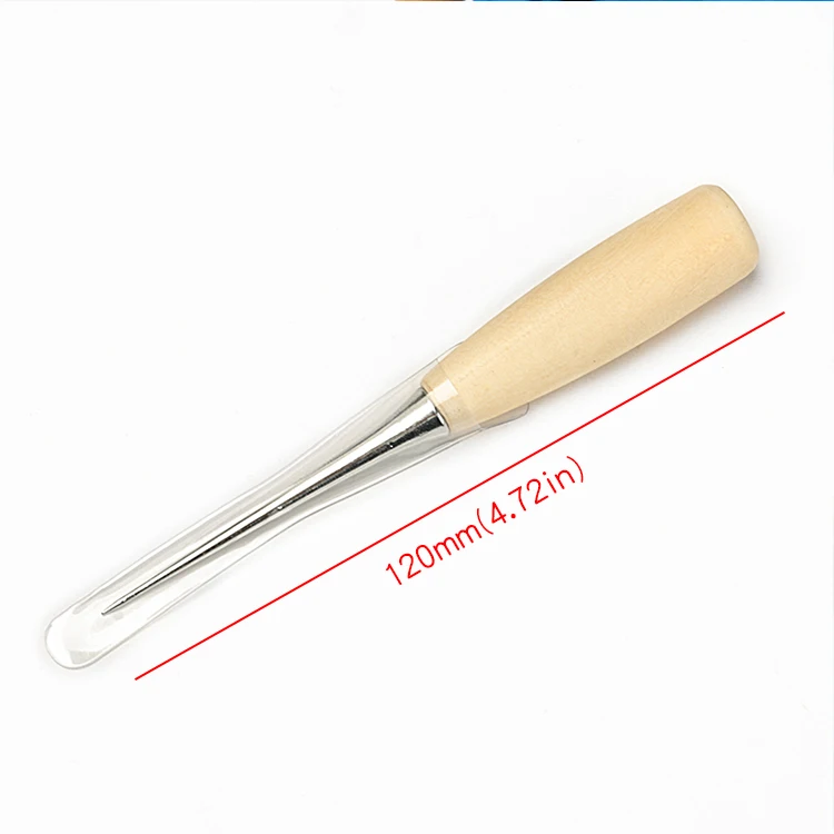 Wholesale Leather Punching Tool  Stainless Steel Wooden Handle Stitching Sewing Awl Tool