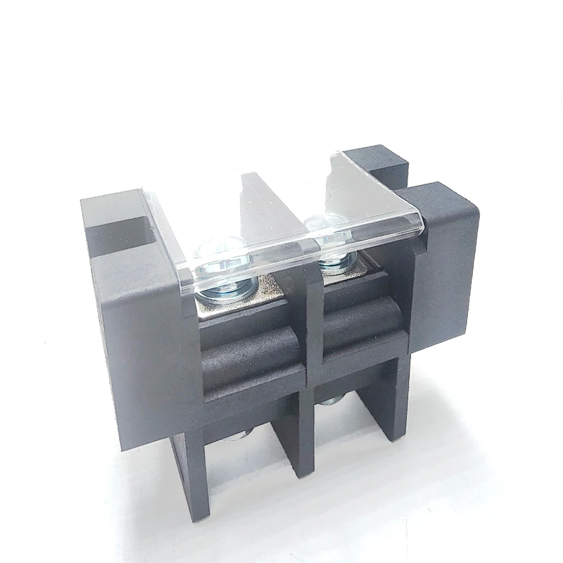 High Voltage 600V 2 Way 100A Barrier Strip Feed-Through Terminal Block Wire Mounted Connector for Battery Storage Box