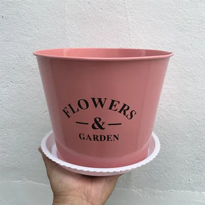 Round metal iron flower pot color paint iron pot bucket flower&garden bucket flower shop decor