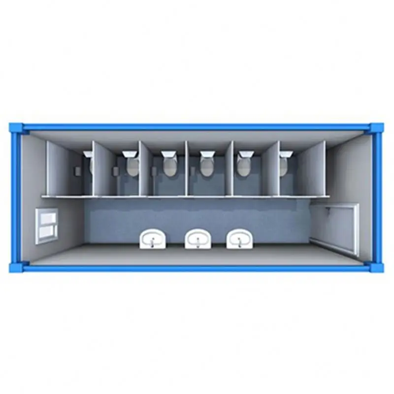 Warehouse use movable toilets outdoor portable restroom with showers plastic portable toilet