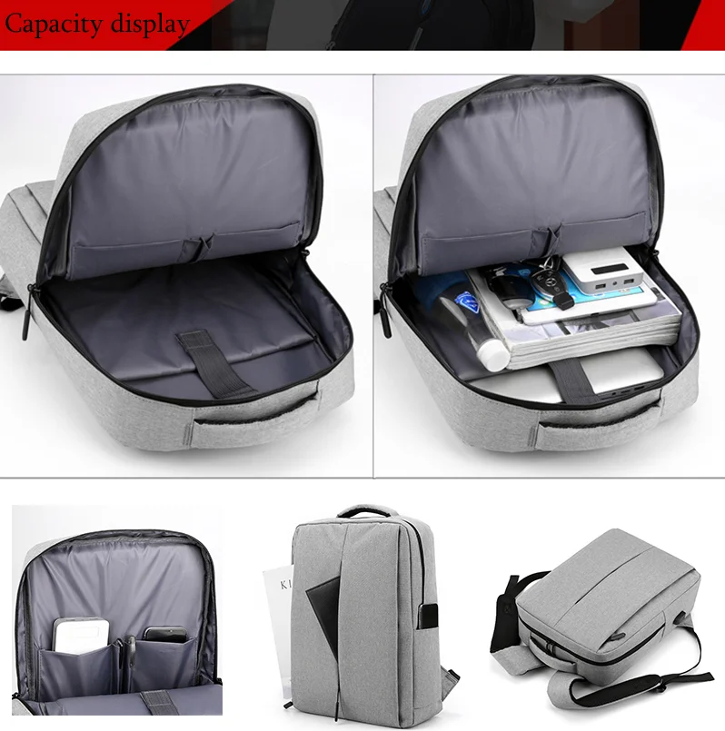 Travel Men Genuine Leather Laptop Color Schhol Backpack Ergonomics Nylon for College with Usb