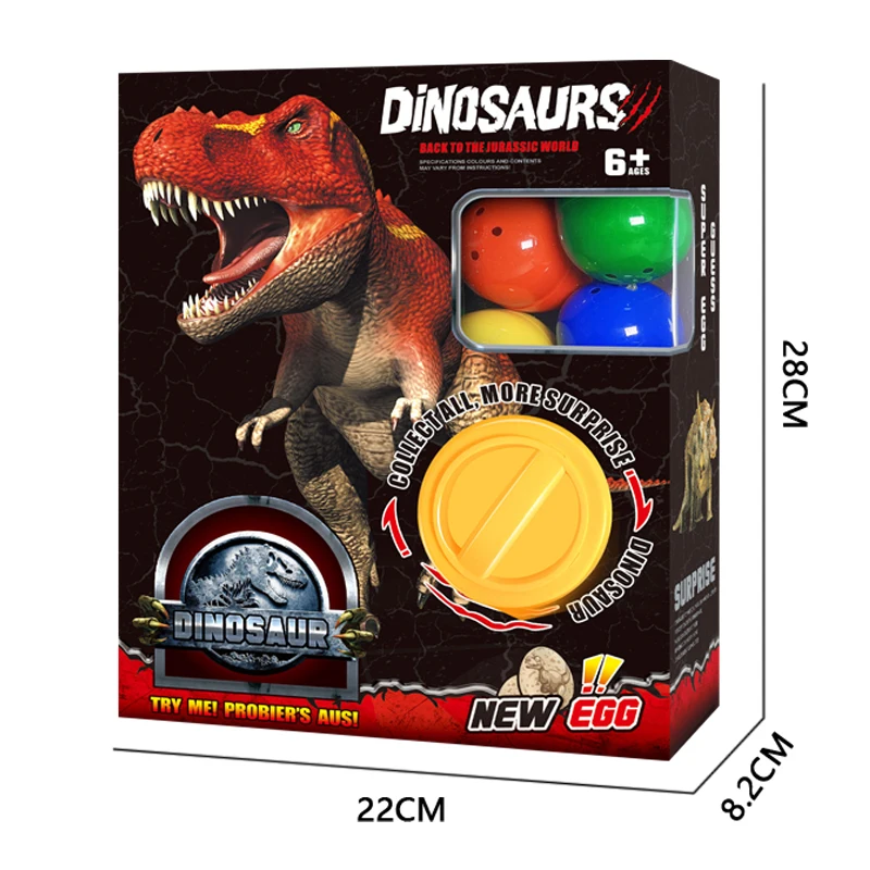 QS Customized Dinosaurs Eggs Gacha Machine Dino Capsule Figure Toys Model For Boy Kids Gift 6PCS