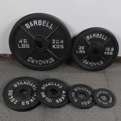 Steel Free Weight Plate Set Weightlifting Standard Bumper Plate  Barbell Gym Cast Iron Weight Plates