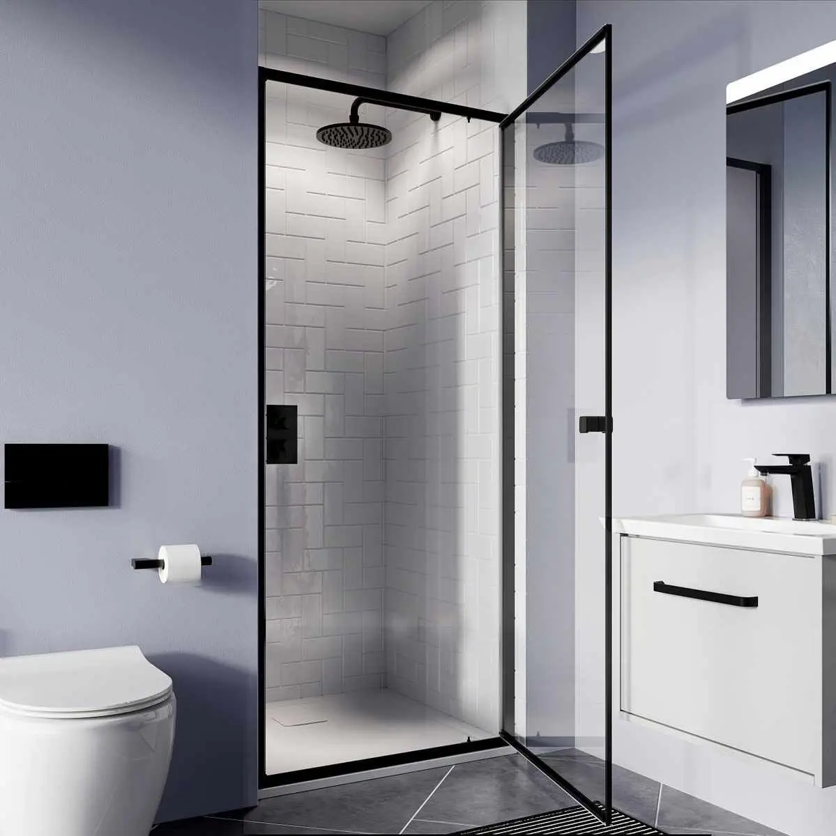 Hot selling shower box with ABS tray corner Bathroom Shower cabin or sided shower pivot door