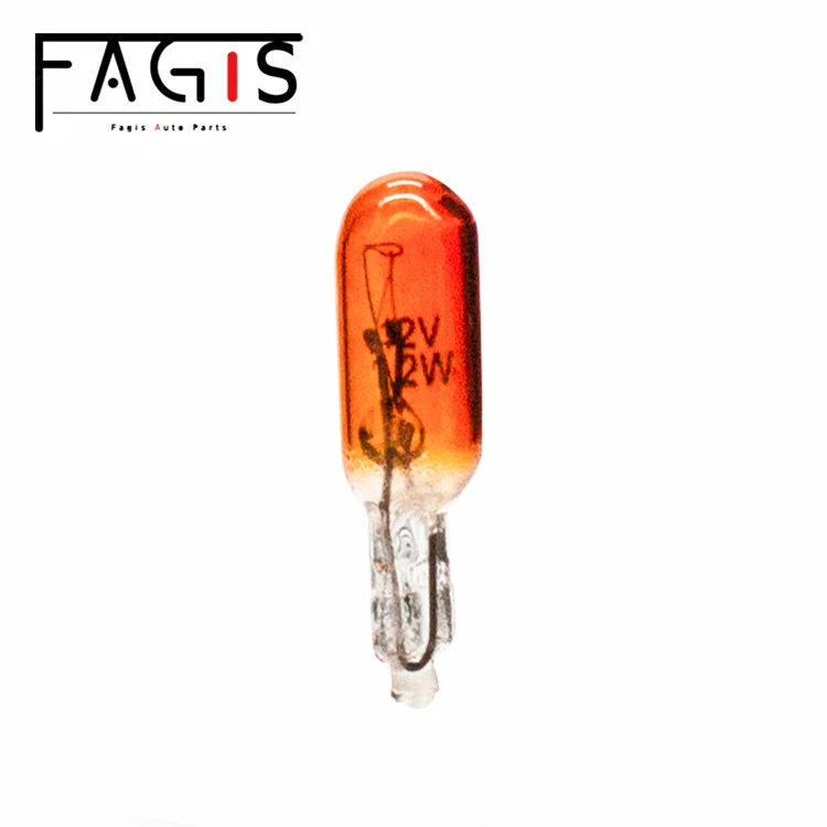 Factory T5 12v 1.2w Car Dashboard Indicator Bulb Instrument Light Amber Color