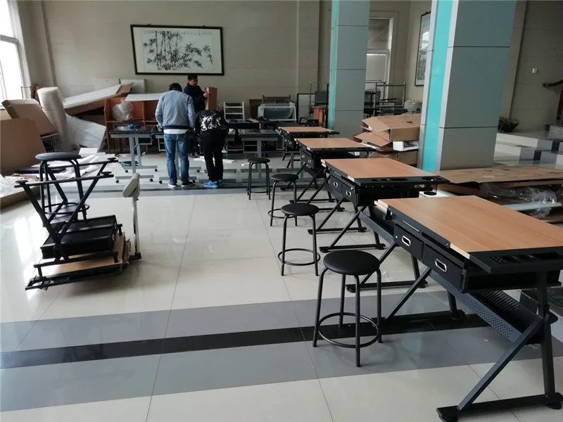 ZHQ Modern Lifting Glass Adjustable Height Art Student Painting Drafting Drawing Table