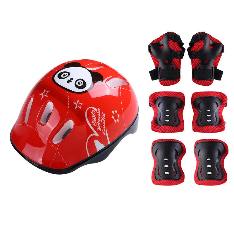 Full Set Children Skating Safety Helmet Protection Shin Knee Pads Guards