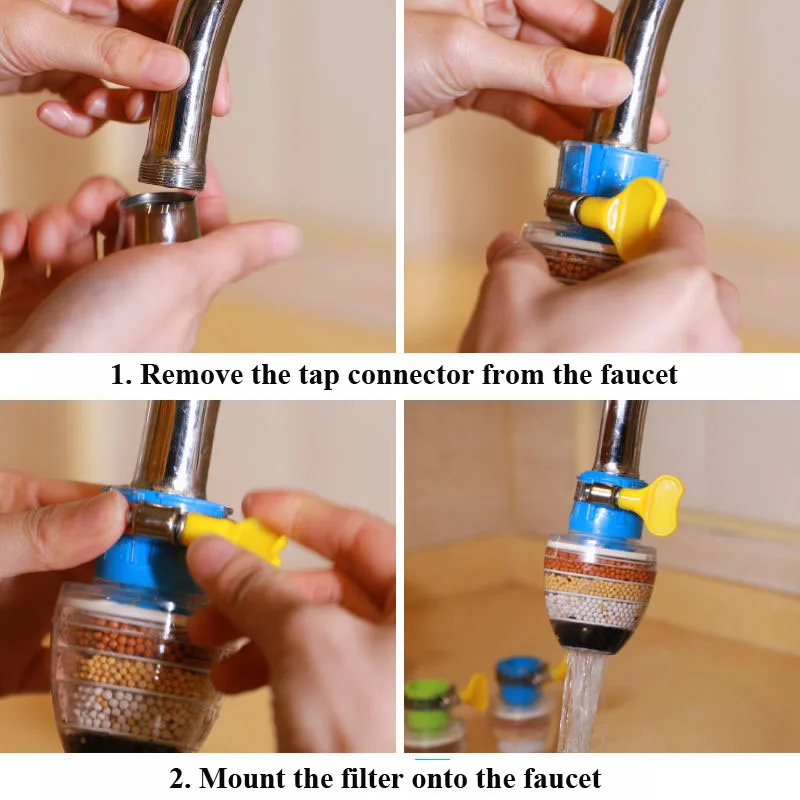 Japan Mini Home Silicon Splash Kitchen Sink Water Faucet Tap Filter Portable Carbon Mini Plus Faucet Filter