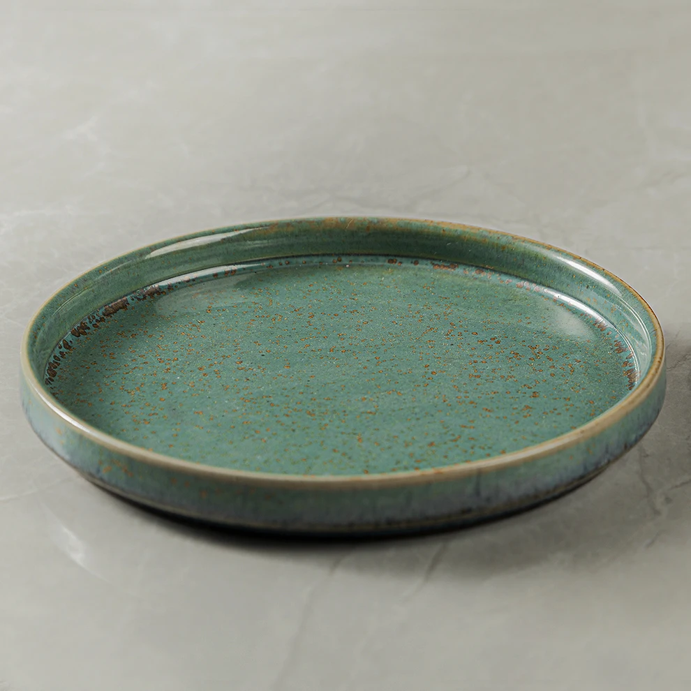 High Quality Speckle Ceramic Dinner Set Ideal For Use Restaurant Hotel Country Club Porcelain Cheap Bulk Dinner Rustic Plates