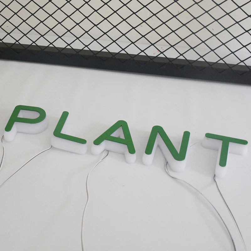 
Customized various color business logo sidelit letters small 3d backlit lighting up led signage indoor luminous sign signbords 