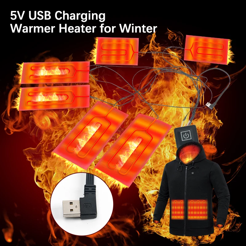 Заводской изготовленный на заказ Электрический греющий нагревательный элемент из углеродного волокна с аккумулятором USB 5 В