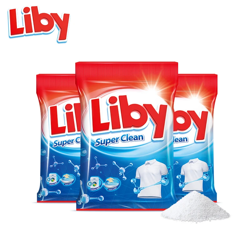 LIBY laundry powder detergent clothes washing powder 12 kg packaging full automatic washing cloth or bowl oem