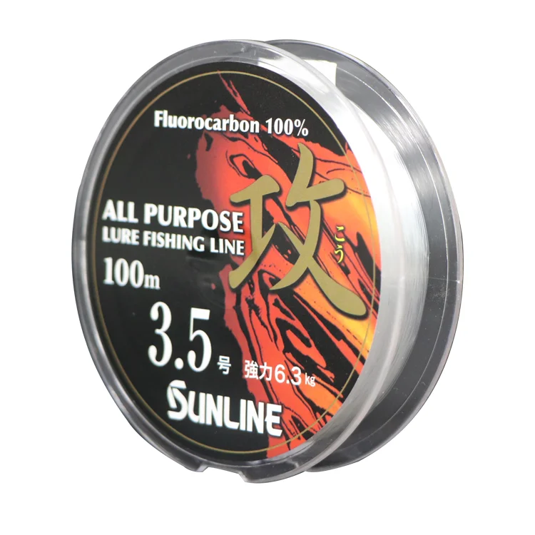 SUNLINE 100 м прозрачная качественная суперфторуглеродная рыболовная леска 100% фторуглеродная