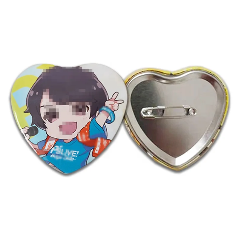Wholesale Promotional Gift Maker batch print Anime Star Shape Mould Metal Tin Button Pin Badge