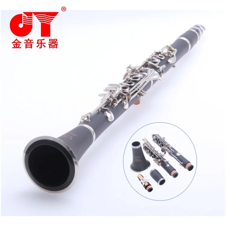 Professional Performance Grade Ebony Wood Silver Plated 17-Key Bb Clarinet