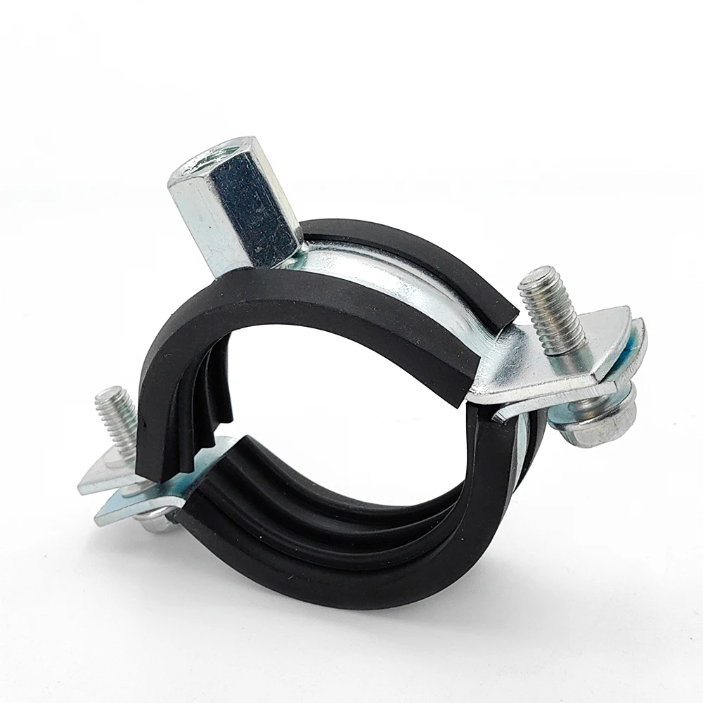 Custom Tubing Cable Abrazadera Lock Quick Fist Clamp Black Rubber Lined Two-screw Hose Clamps