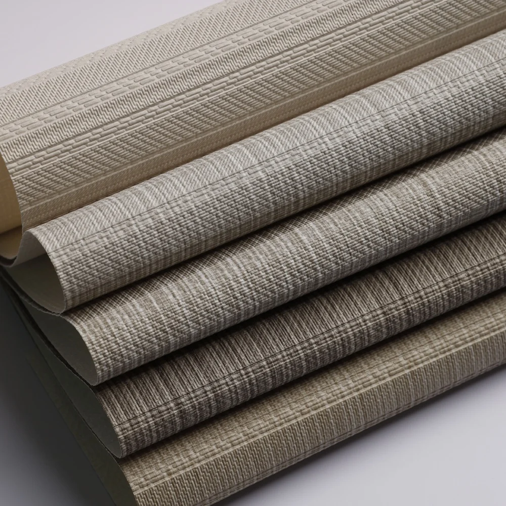 Factory Supply Fireproof Woven Fabric Denim Texture  Pattern PVC Wall Paper modern design for home office hotel