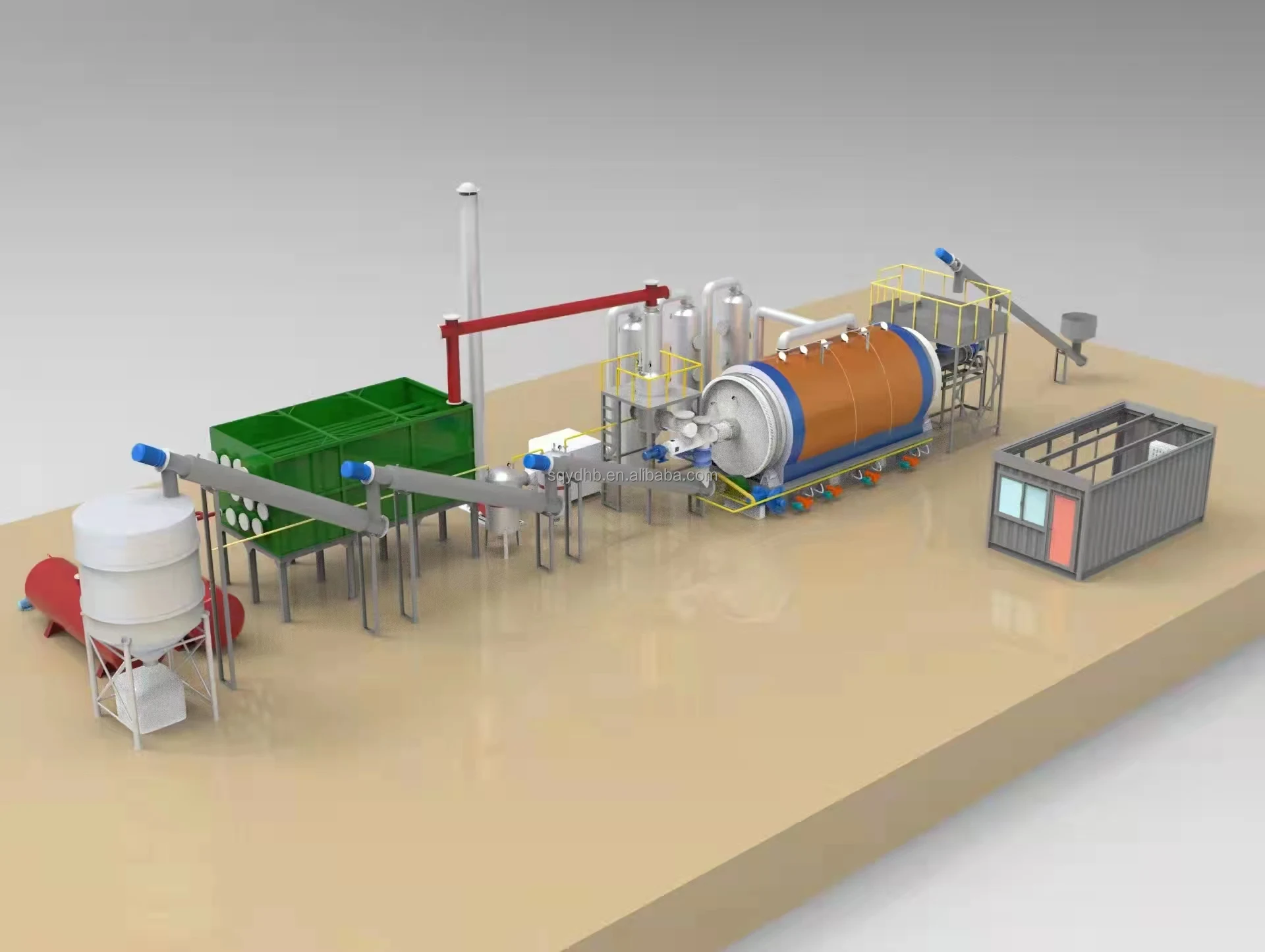 Environmental Friendly Tire Derived Fuel Waste Plastic Rubbish Rubber Tire Pyrolysis To Oil Make Diesel Machine