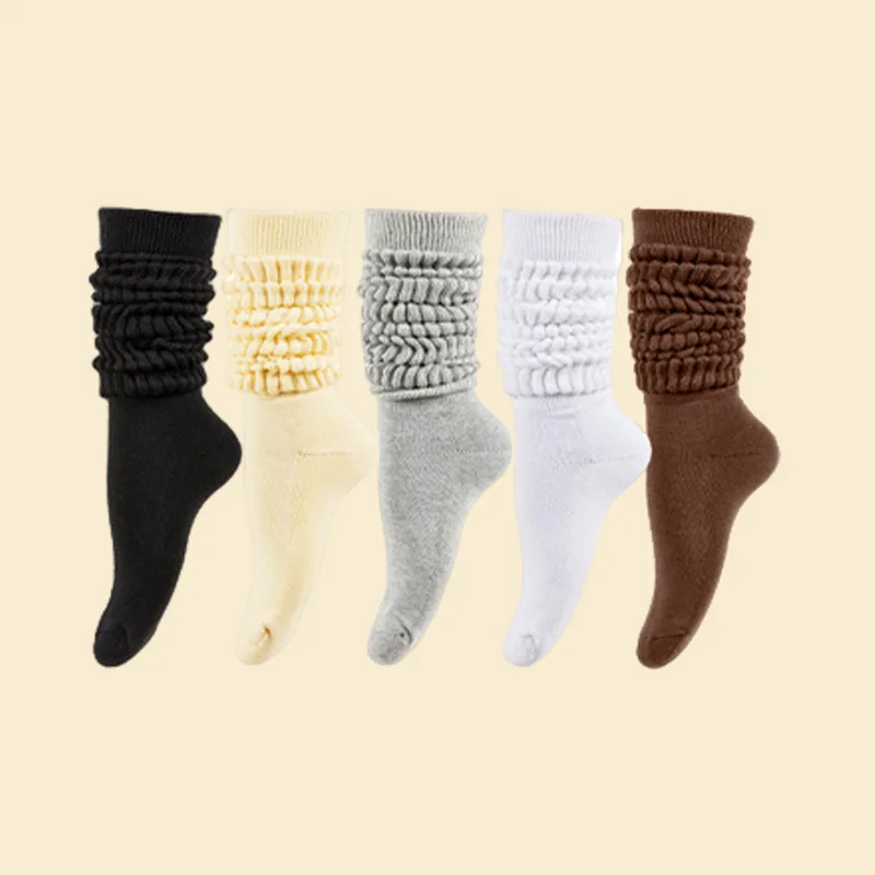 Wholesale fashion cotton extra long heavy slouchy socks custom thick slouch socks for women