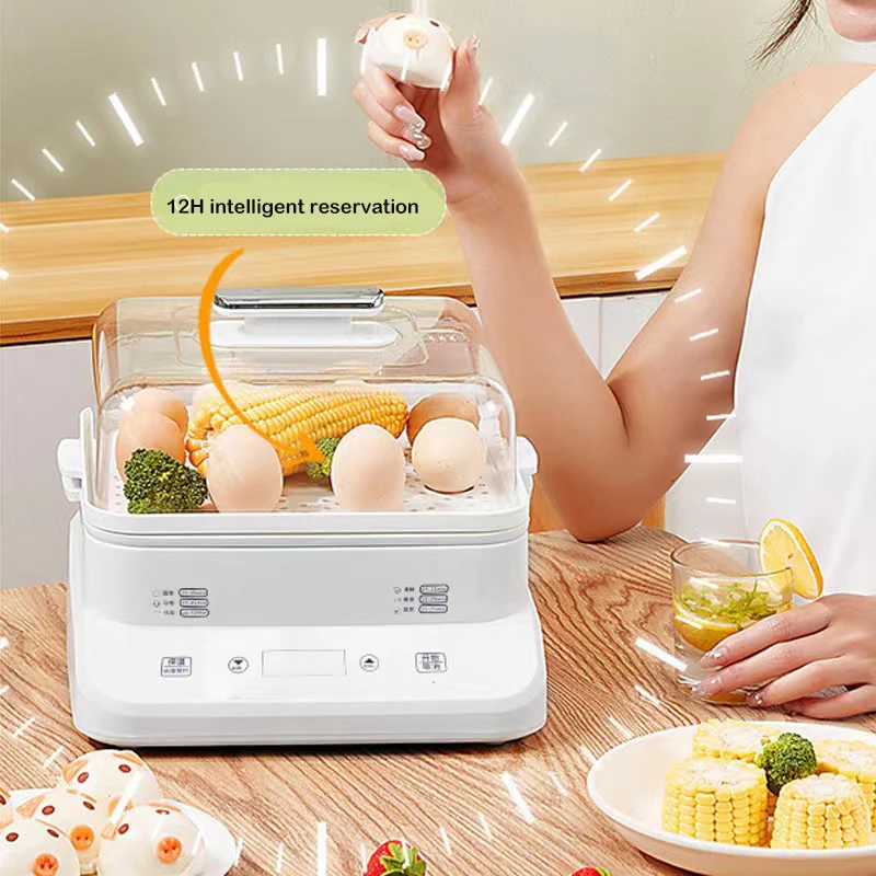 hot sale 24L healthy choice electric egg steamer transparent plastic 3 layers egg cooker steamer