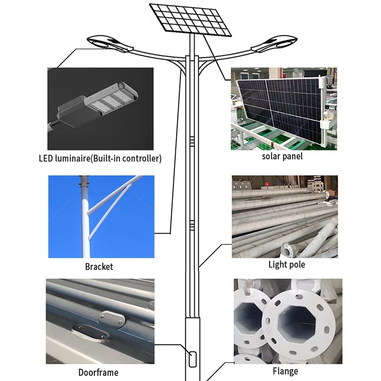 5G 6/7/8M Smart Lamp Pole Smart City Charging Pile Lamp Pole With Platform Software
