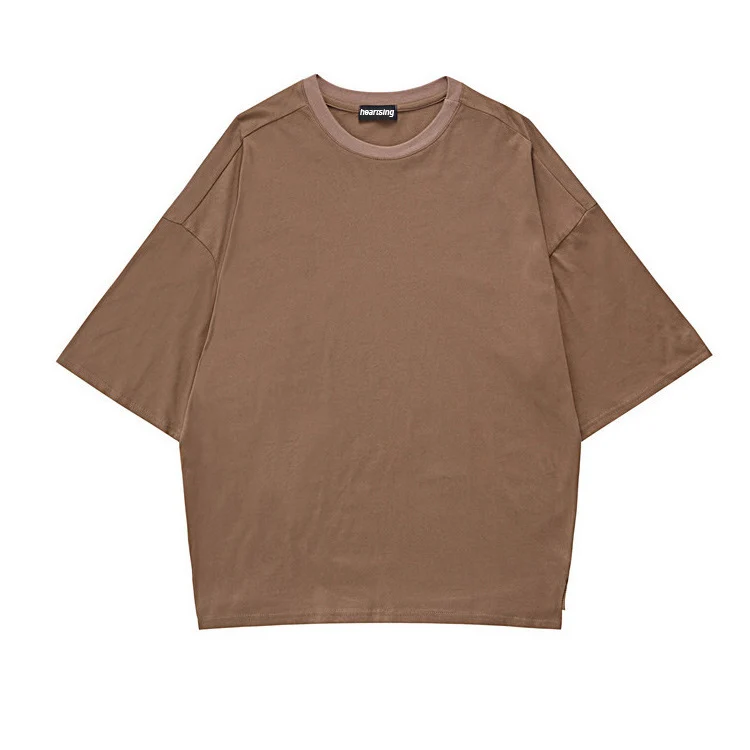 fashion o neck black blank cotton men oversized t-shirt