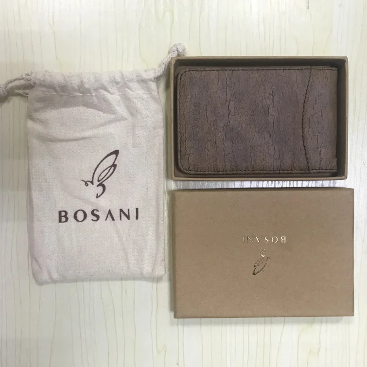 
Custom minimalist card holder cork wood magnet money clip wallet 