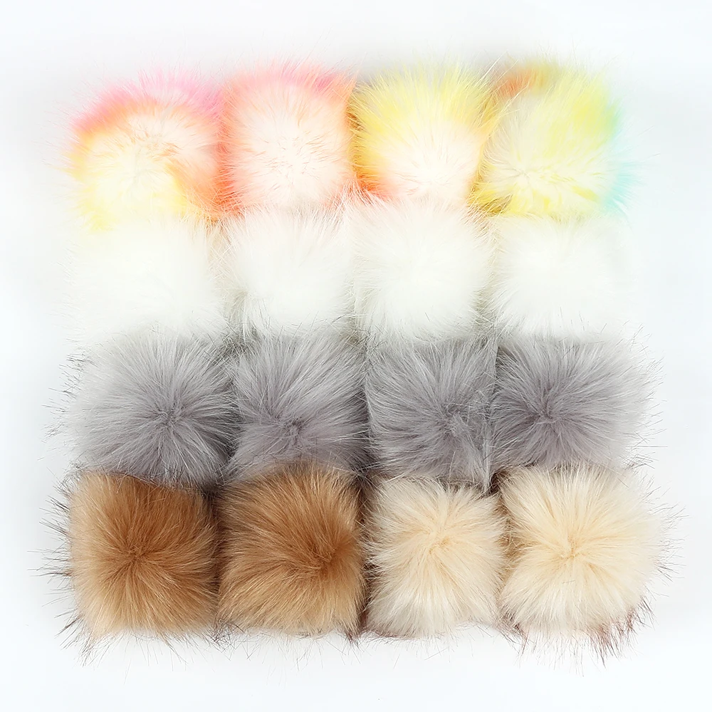 Fluffy Imitated Nature Raccoon Fur Ball Fuzzy Faux Fur Pompom For Handbag Pendant