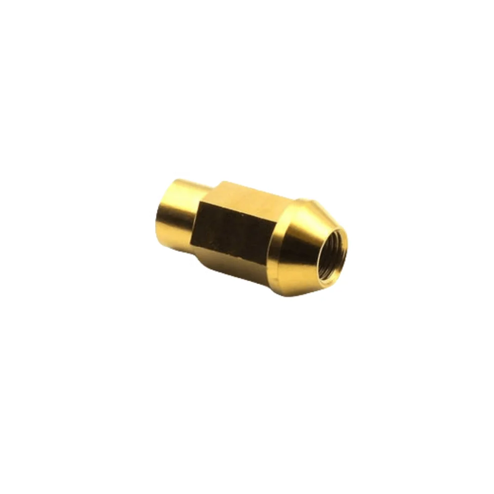 The factory directly supplies colored hexagonal GR5 titanium alloy wheel ear nuts