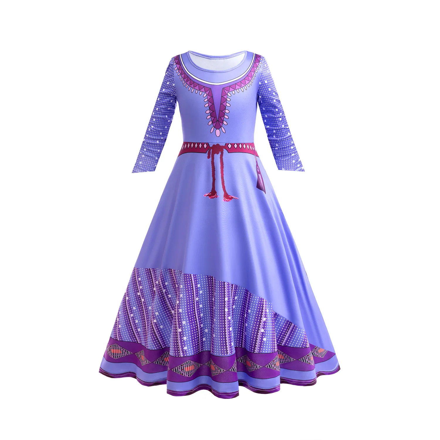 New Movie Girls Princess Dress Purple Asha Costume Birthday Party Halloween Carnival Cosplay Wish Asha Costume