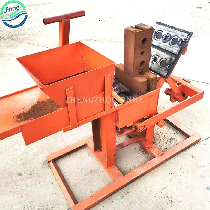 Interlocking red clay soil brick making machine manual compressed clay logo bricks earth block moulding machine