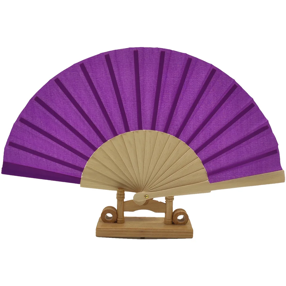 Custom printed logo plastic hand fan fabric folding fan for promotional gift