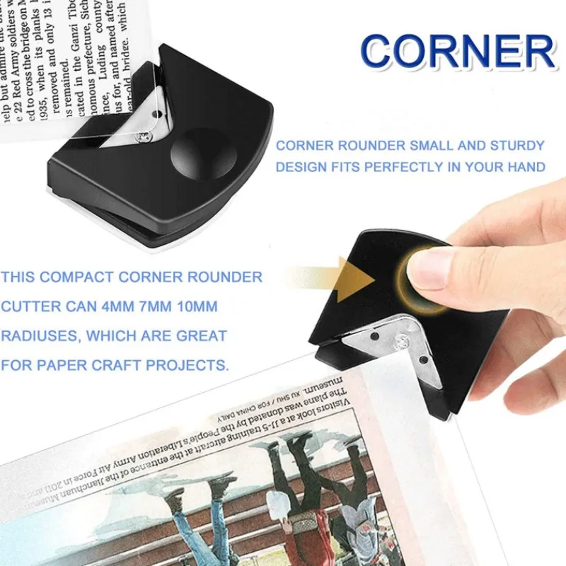 Small Stainless Steel Blade Black Rounder Corner Cutter for Office Home