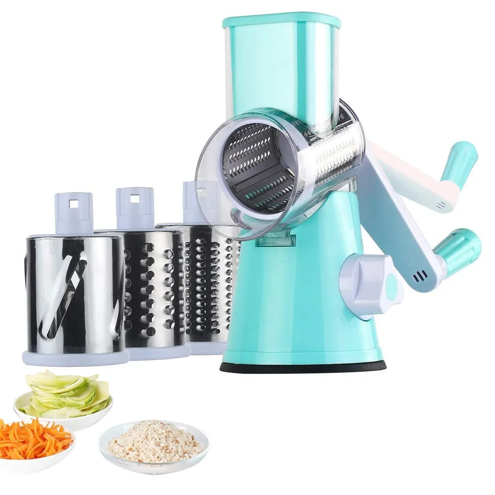 Kitchen Vegetable Chopper Cheese Shredder Spiralizer Vegetable Cutter Slicer Onion Potato Rotary Cheese Grater Machine