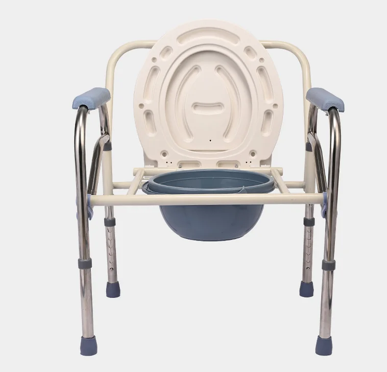 Spot Wholesale Multifunctional Equipment Chair Thickened Steel Pipe Shower Chair Height Adjustable Commode Chair