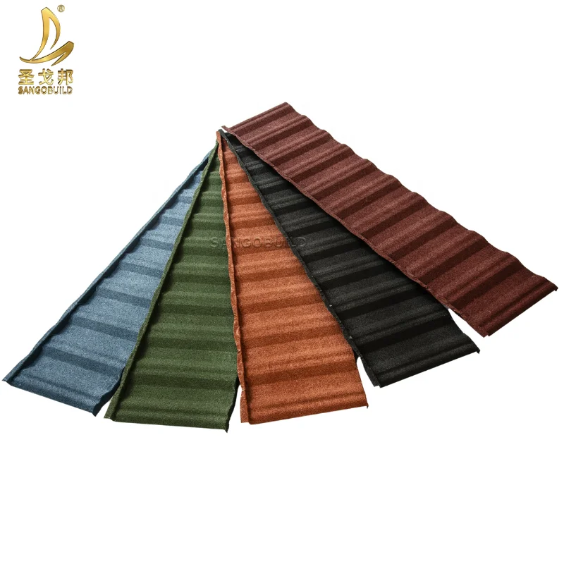 Sangobuild  Elite style long size Stone Coated Metal Roof Tiles for African Markets 0.35mme Building Material Roofing Tiles