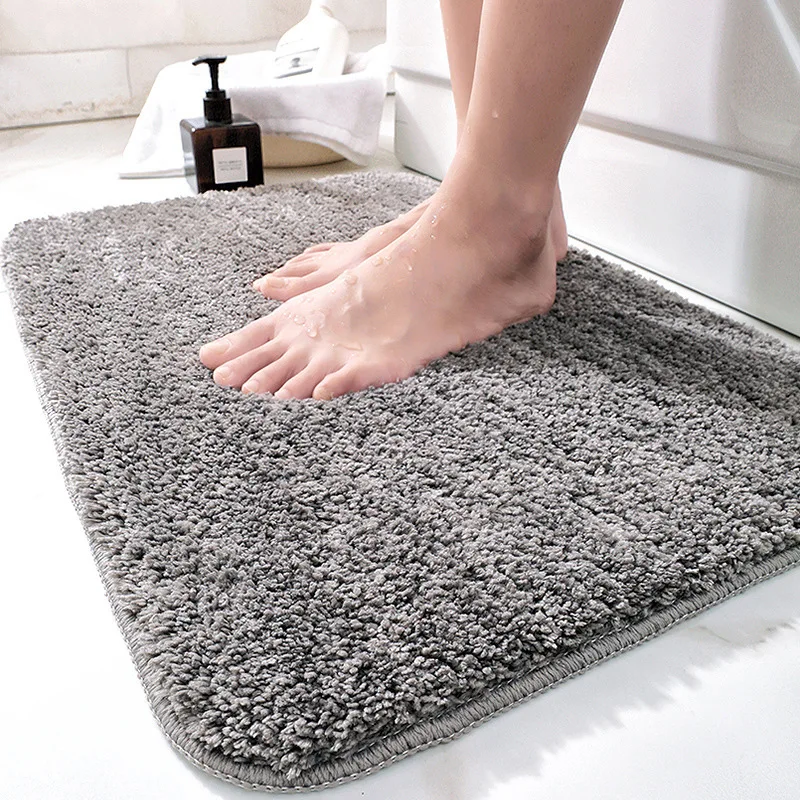 Shaggy Absorbent Eco-friendly Microfibre Surface Tpr Backing Thick Bath Entrance Door Mat For Bathroom