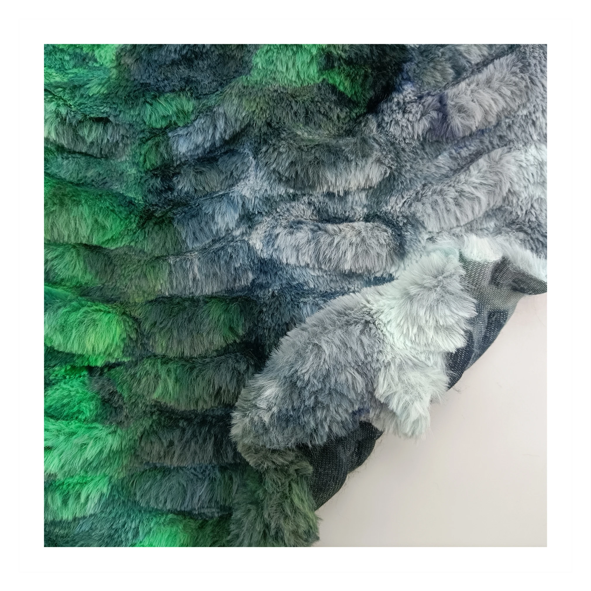Forest Tie-dyed Spandex Rabbit Faux Fur Fabric Elastic Fur Fabric For Hometextile/Garment/Toys