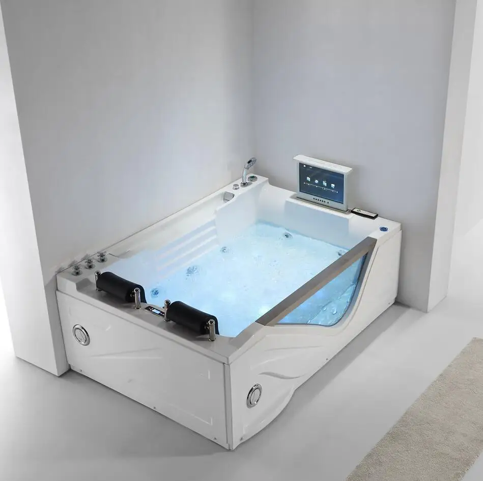 WOMA Q325M 1.91*1.31m 2 person white color high quality acrylic whirlpool bath massage bathtubs for sale