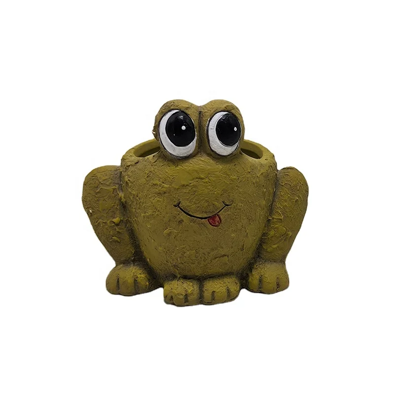 OEM Custom ceramic cute animal planters succulent pots frog shape flower pot