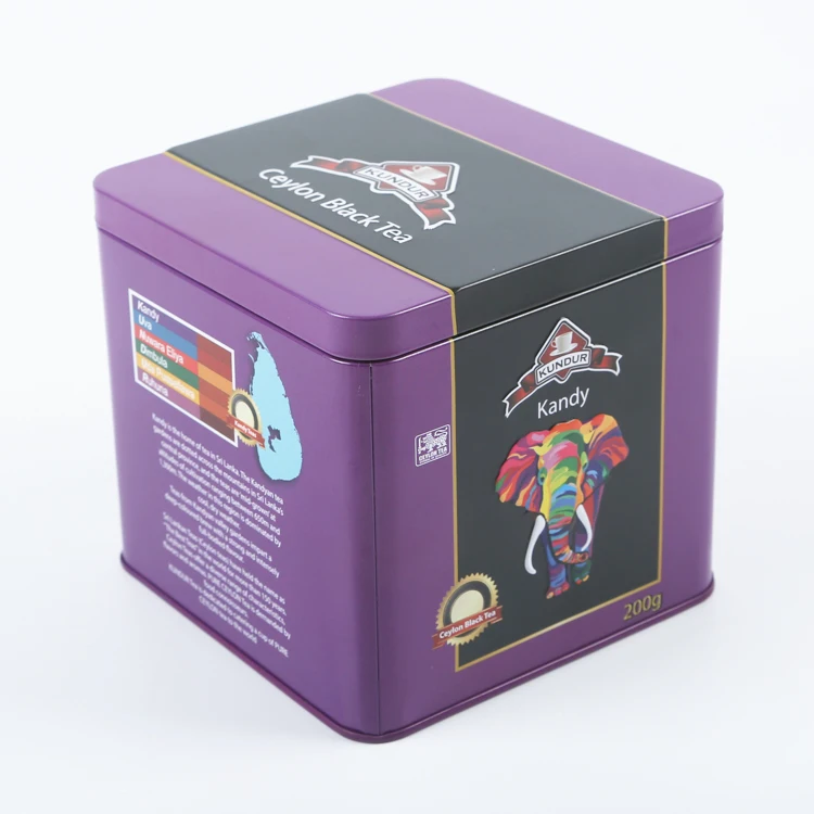 Small Square tin box tea packaging metal tin box custom