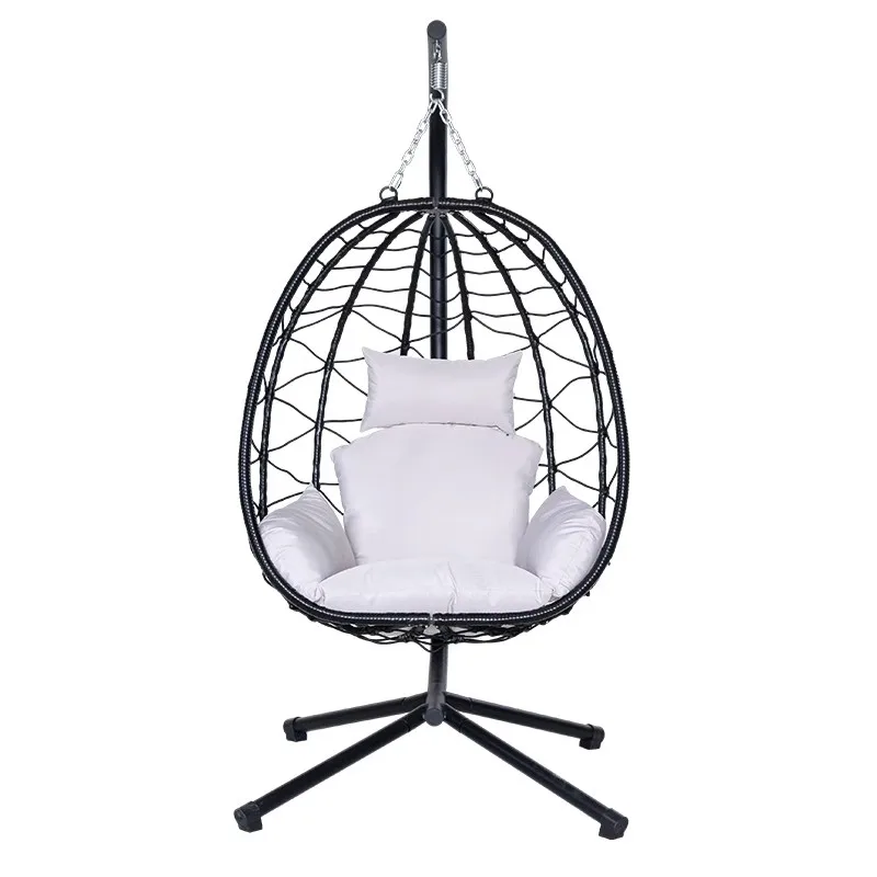High Quality Modern Double Chair Rattan Swing Waterproof Wood Iron Hanging Egg for Indoor Home Bedroom Park Dining Office Use