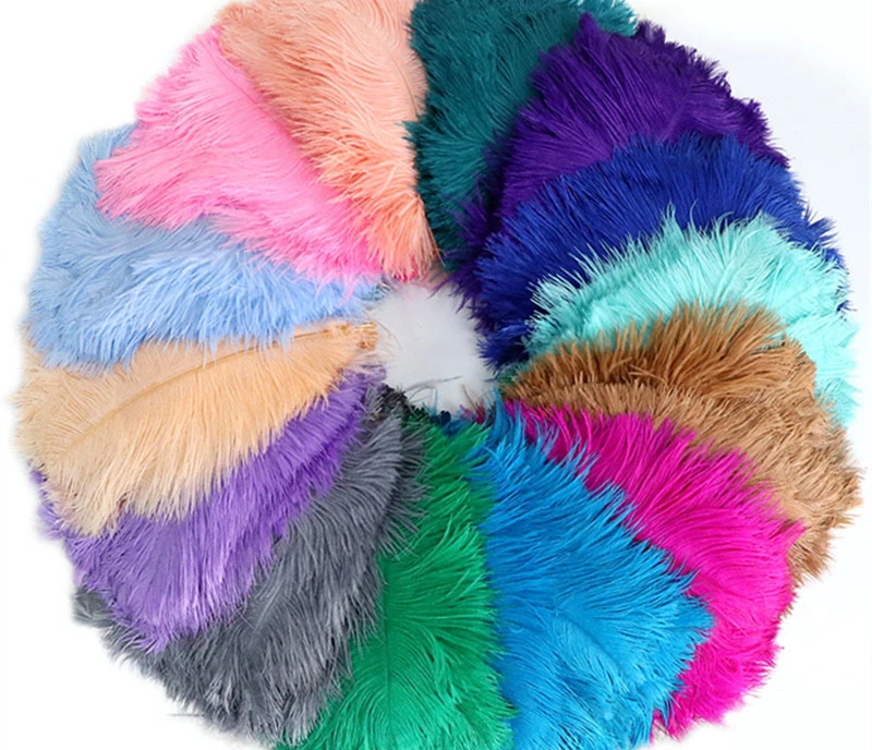 Wholesale 35-40cm Blue Ostrich Feathers White Large Dye Ostrich Feather Long Plume