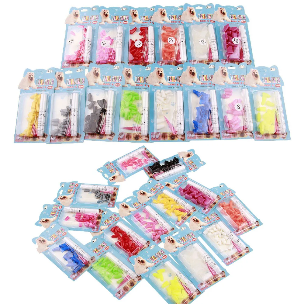 2025 New Colorful Colorful Pet Supplies Rubber Cat Nail Claw Paws Caps Pet Dog Nail Caps