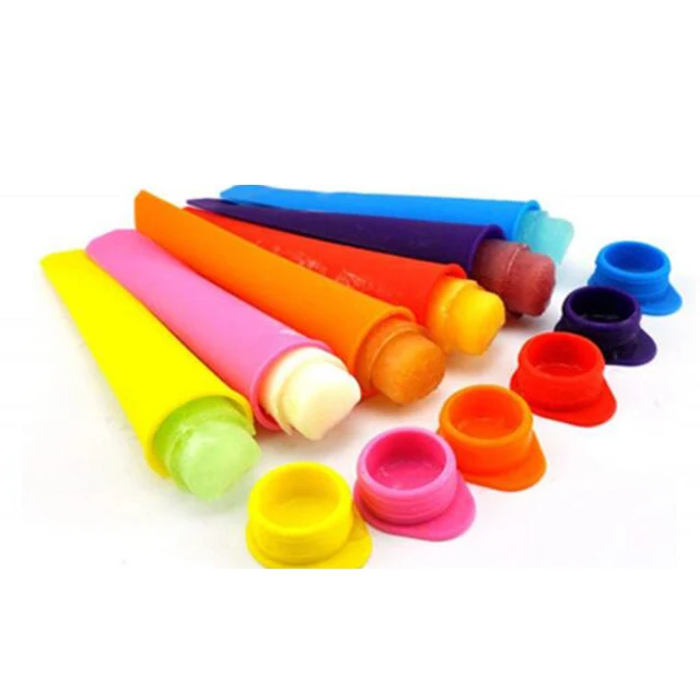Kitchen accessories fridge safe silicone popsicle ice cream tubes pop mold lolly mould home kids DIY silicone ice pop molds