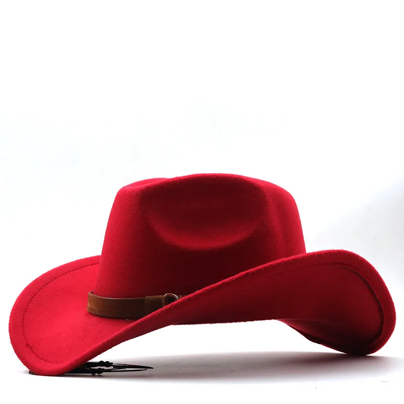Hot Selling Western Wide Brim Women Felt Wool Cow Boy Fedora Hat for Man