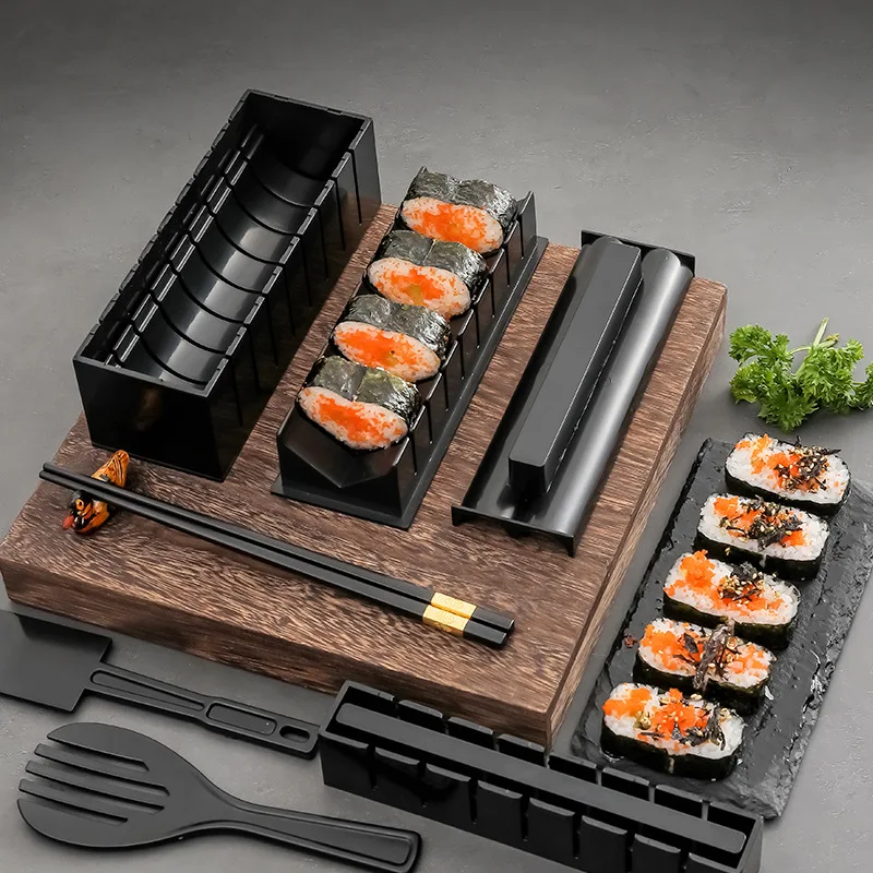 10 Pieces Japanese Style No-stick Sushi Mold DIY sushi Maker Set Tool Sushi Kitchen Roll Mold Kit