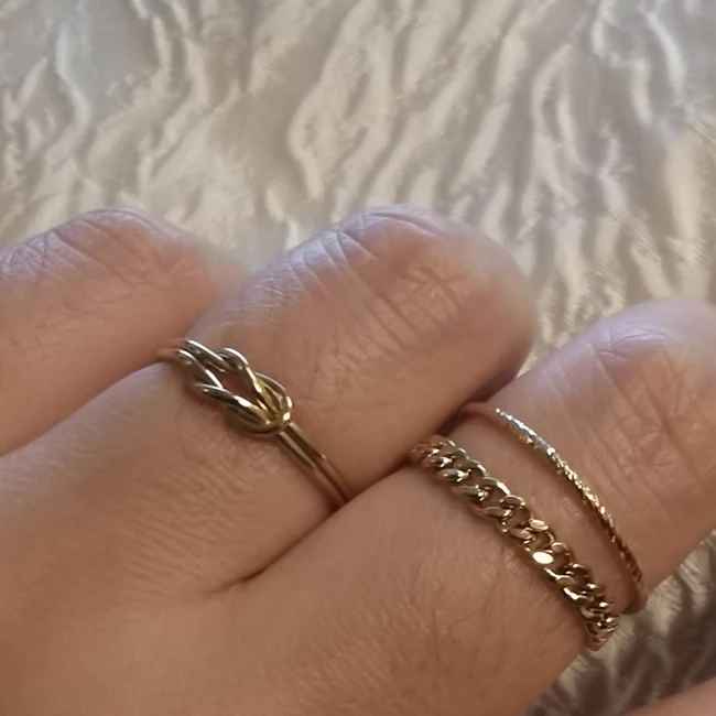 NEW Design 14K Gold Filled Jewelry 2.9mm Curb Chain Ring Minimalistic Stacking Ring For Women