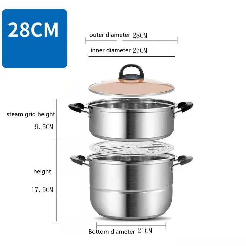 Wholesale High Quality Stainless Steel Cooking Steamer Pot With Visible Lid